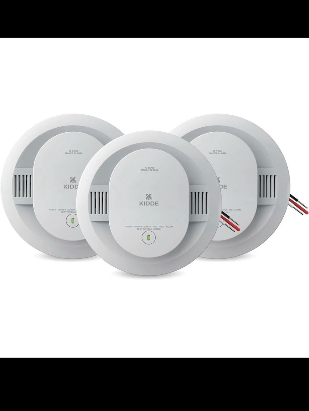 Kidde White Hardwired Smoke Alarm - 3 Pack